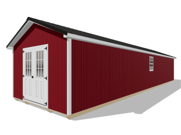 3D rendering of a 14x40 prefab shed