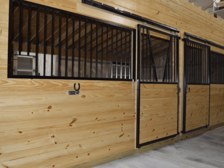 interior of a cutom horse barn for sale in va