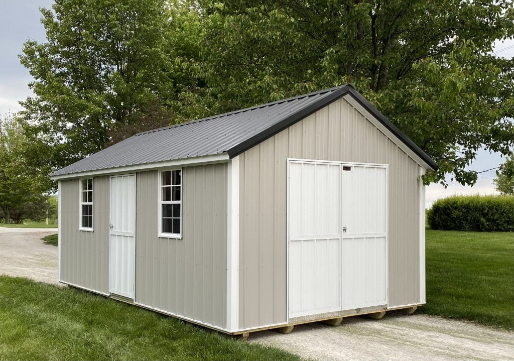 12x 20 shed premier barns tan cottage shed in missouri 1024x719