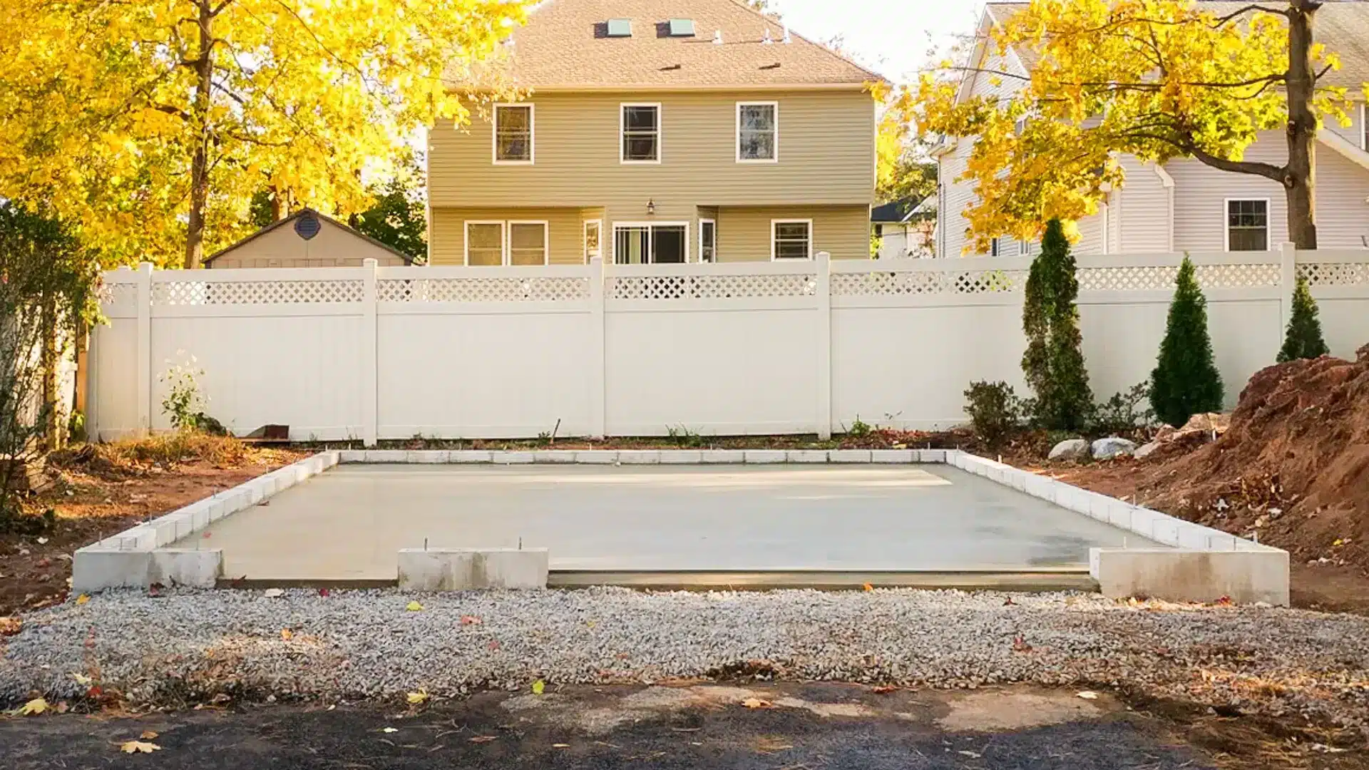 modern shed site prep foundation