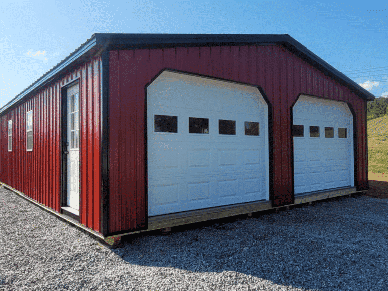 red doublewide metal garage for sale in va