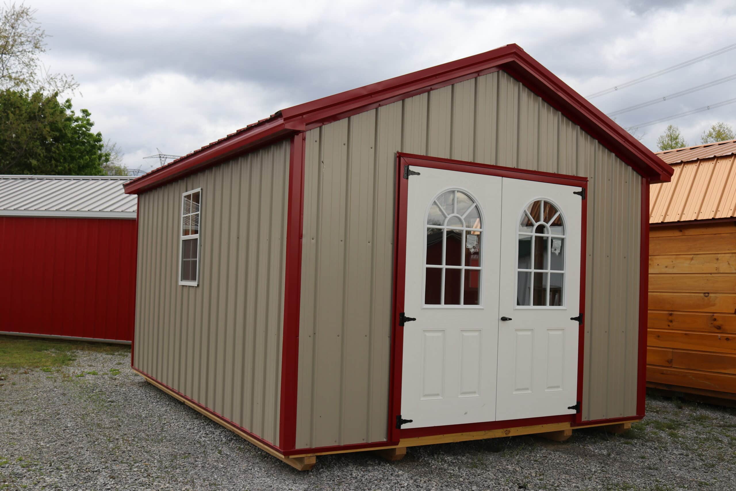 large a frame metal shed for slae from premier building solutions in va