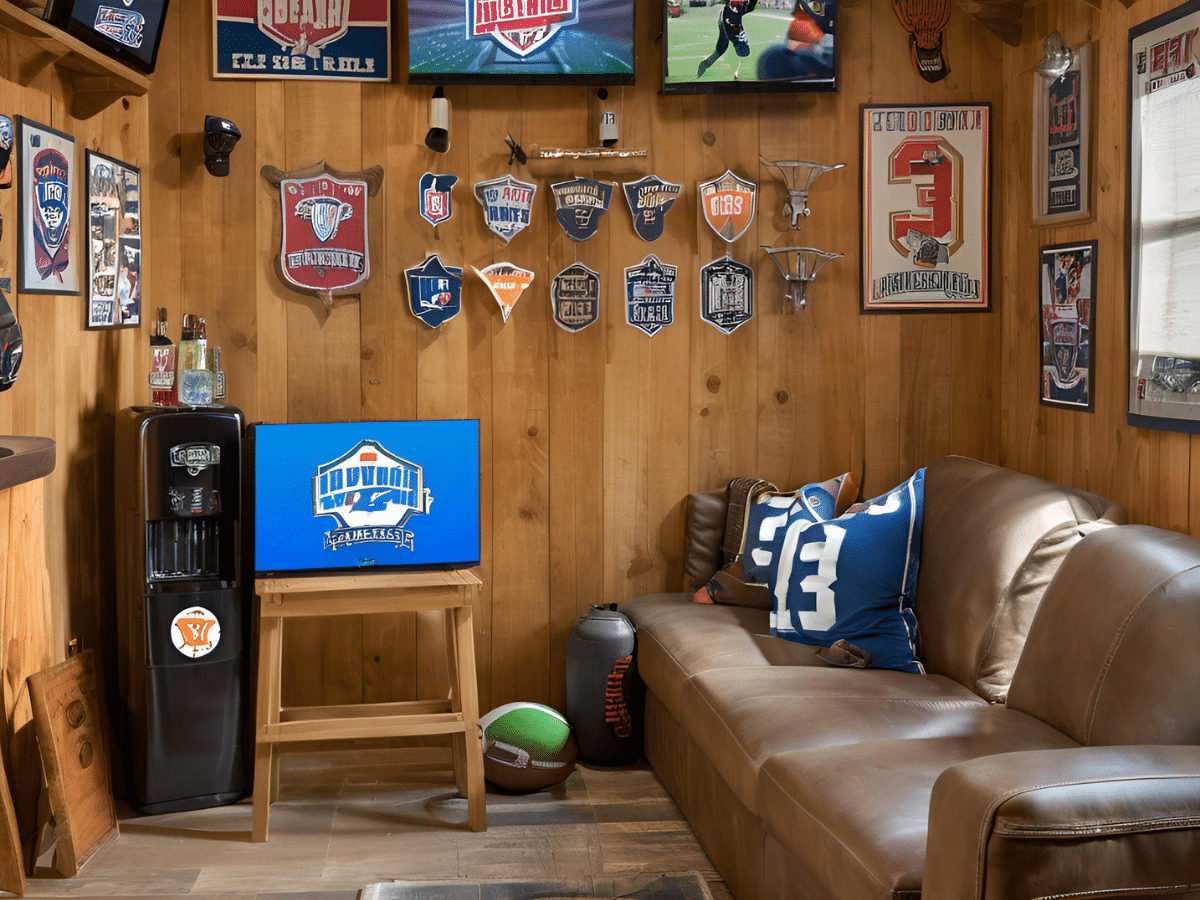 sports themed man cave ideas with product links