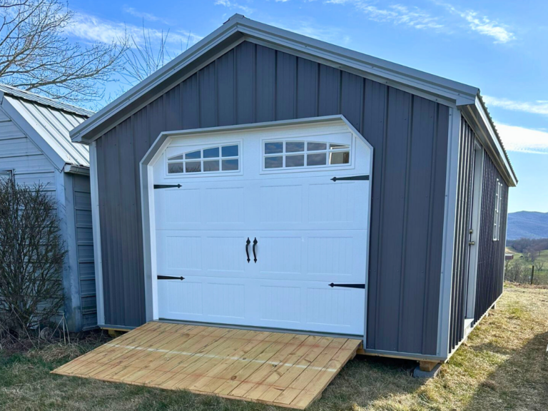 A-Frame metal garage for sale in rural retreat VA