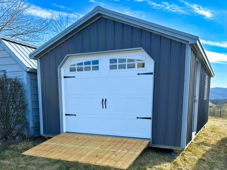 gray 14x24 metal garage