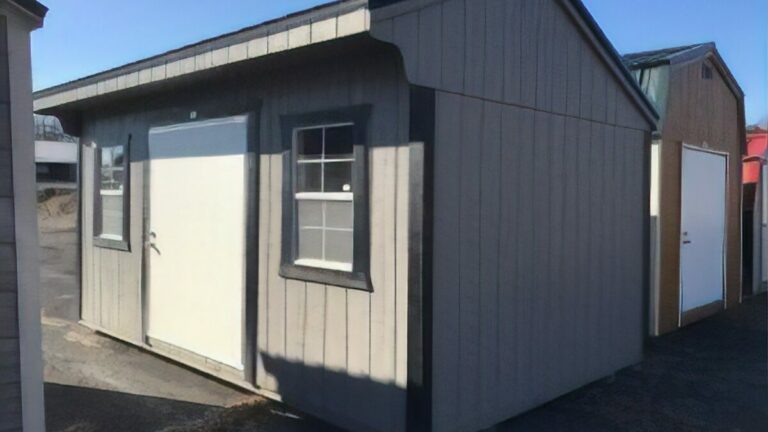 quaker shed for storage on a sales lot