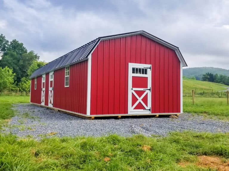 red metal barn shed